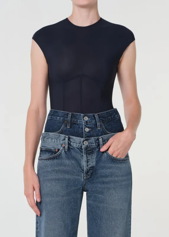 Nadia Bodysuit in Navy sold by Agolde