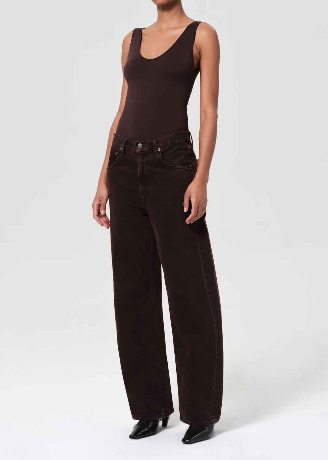 Tora Tank Bodysuit in Chocolate sold by Agolde product image thumbnail 4
