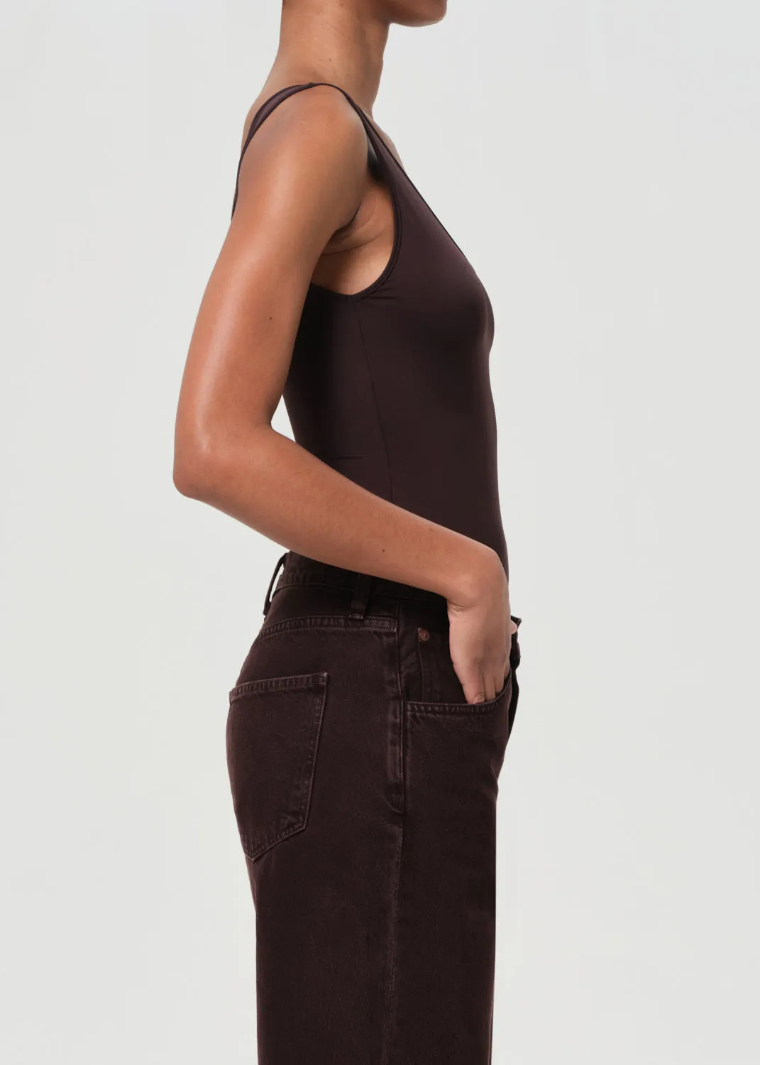 Tora Tank Bodysuit in Chocolate sold by Agolde product image thumbnail 3