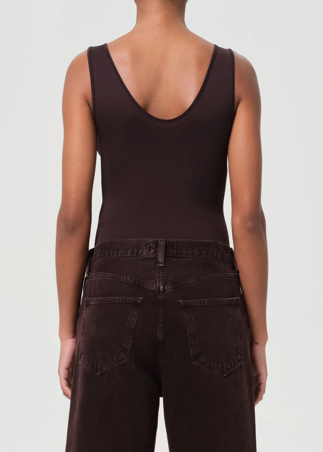 Tora Tank Bodysuit in Chocolate sold by Agolde product image thumbnail 2
