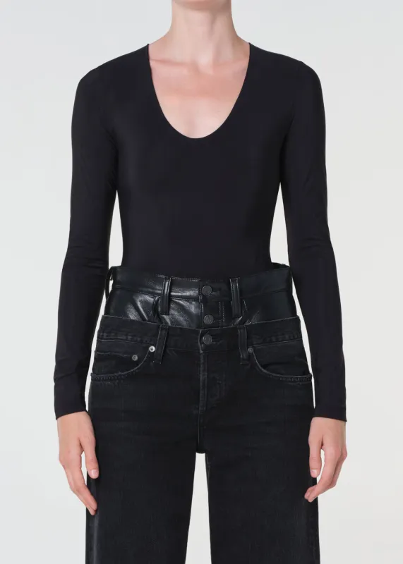 Clem Bodysuit in Black sold by Agolde