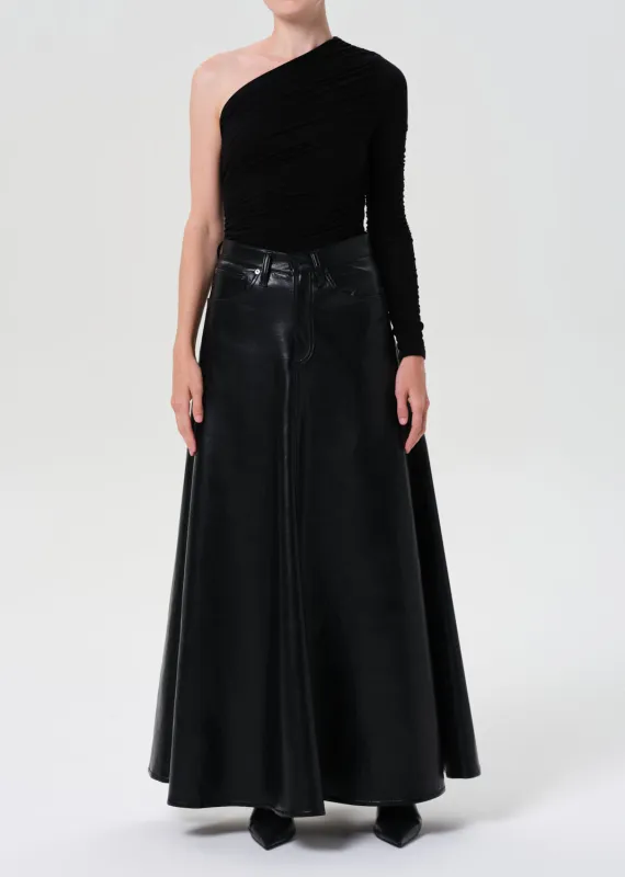 Odin Skirt (Recycled Leather) in Detox sold by Agolde