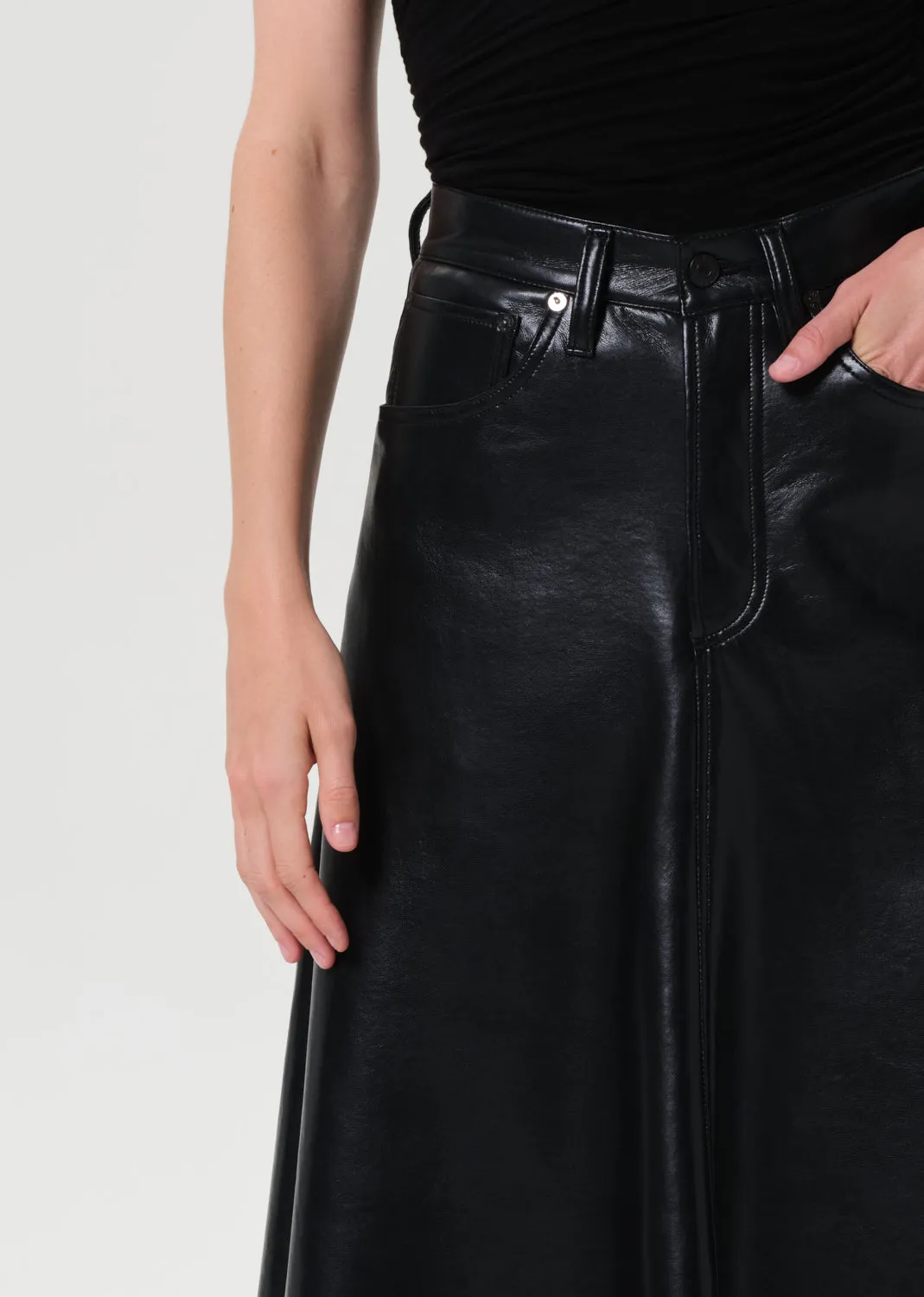 Odin Skirt (Recycled Leather) in Detox sold by Agolde product image thumbnail 5