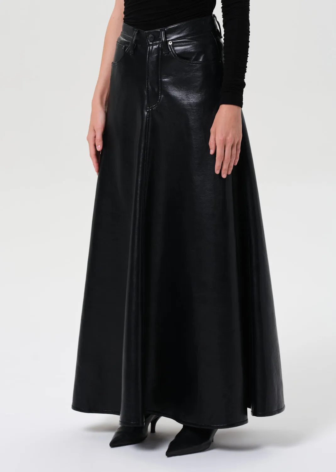 Odin Skirt (Recycled Leather) in Detox sold by Agolde product image thumbnail 4