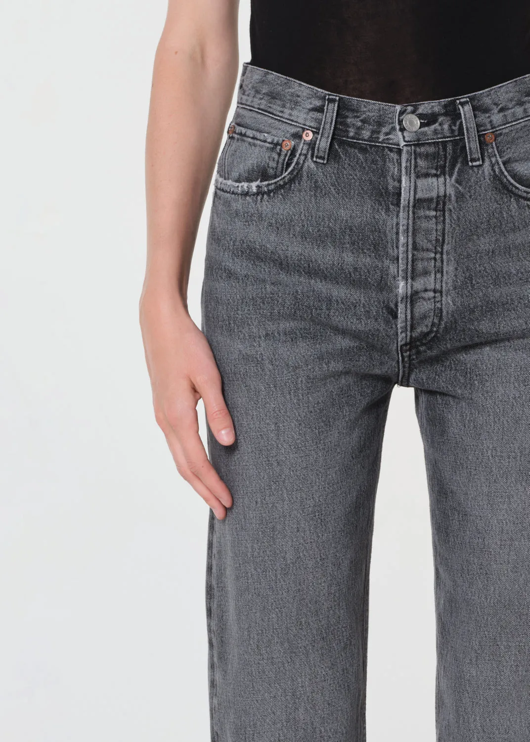 90's Pinch Waist High Rise Straight Long in Spirit sold by Agolde product image thumbnail 5