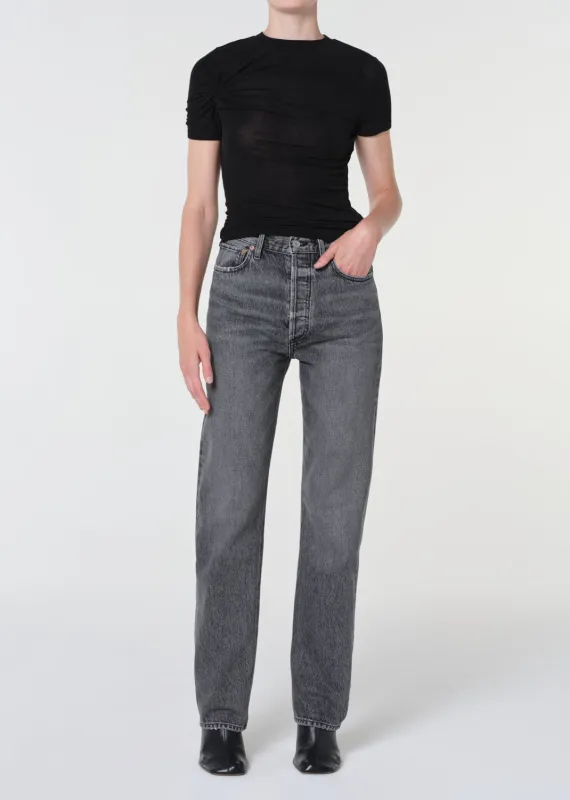 90's Pinch Waist High Rise Straight Long in Spirit sold by Agolde