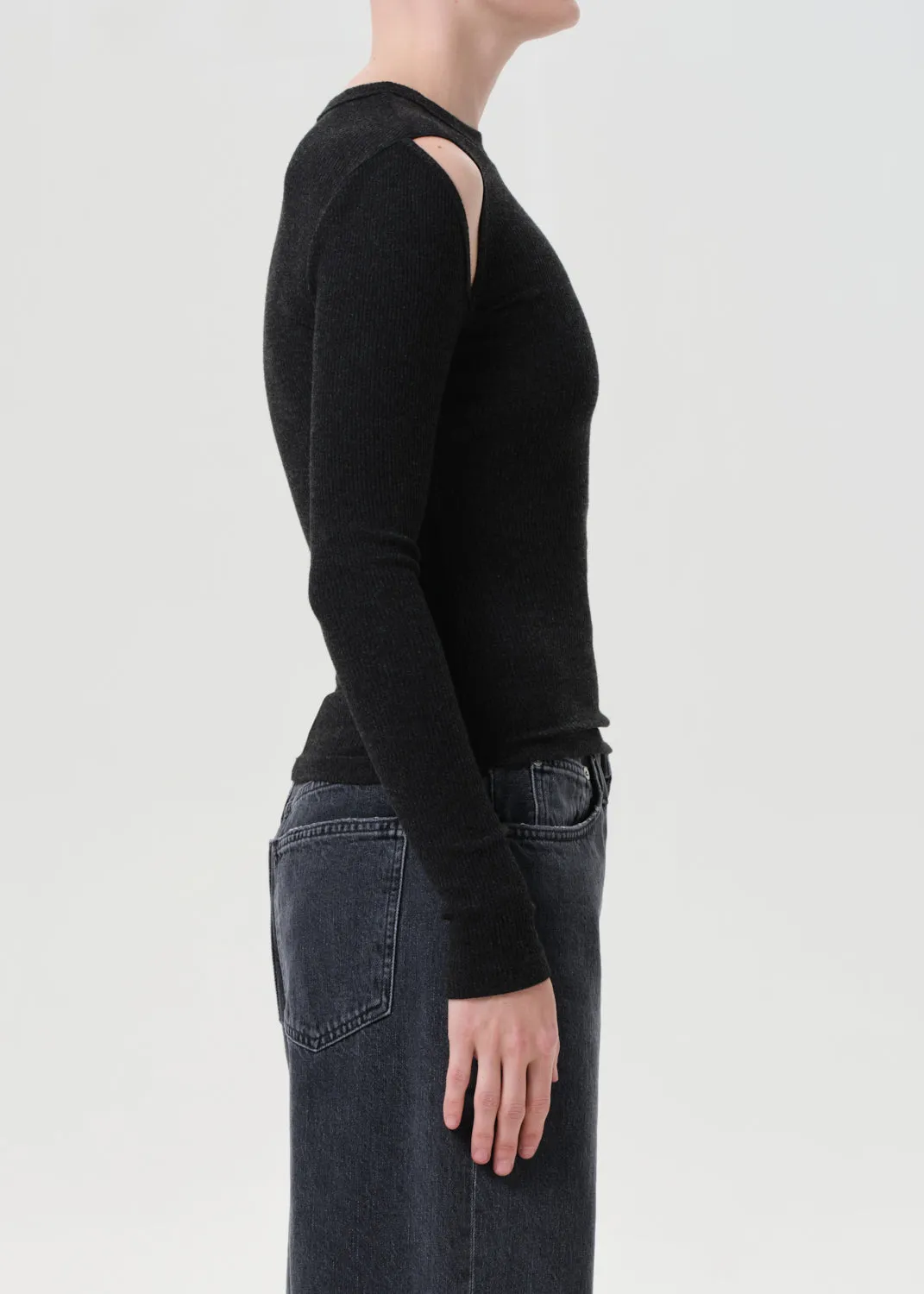 Pierce Long Sleeve Tee in Katniss sold by Agolde product image thumbnail 3