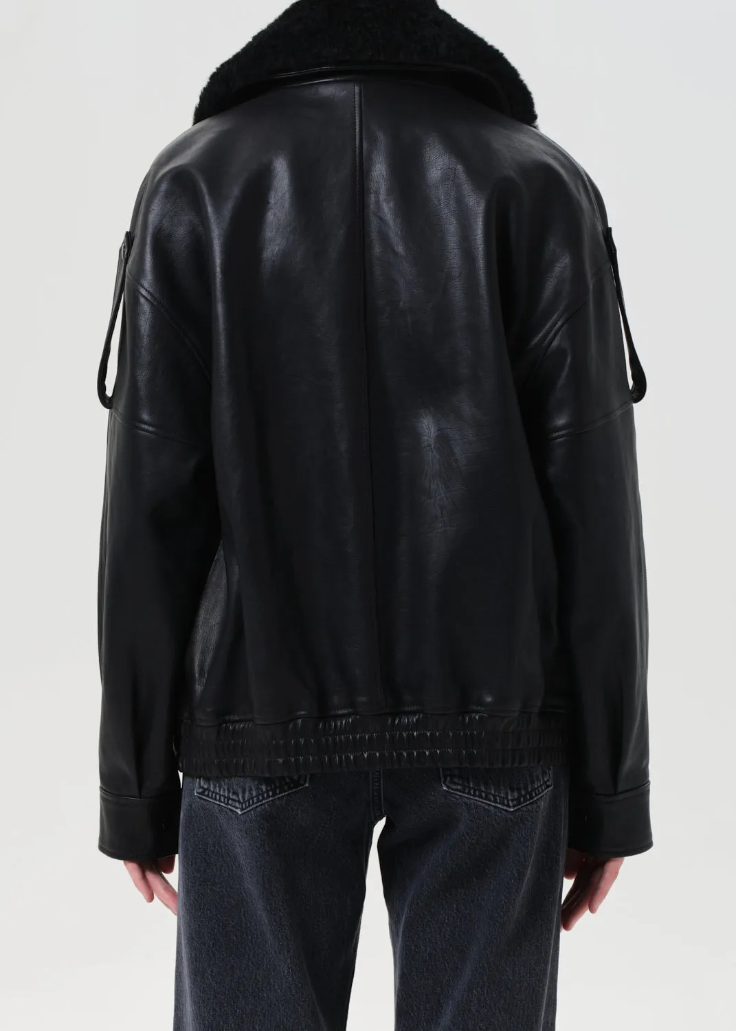 Avril Leather Jacket in Black sold by Agolde product image thumbnail 4