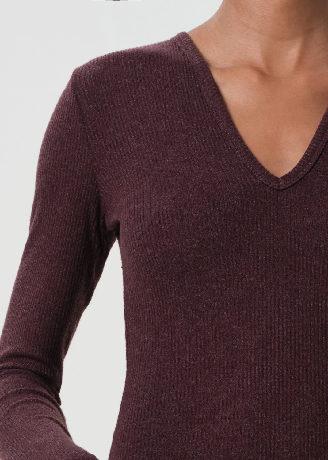 Darla Double V Bodysuit in Raisin sold by Agolde product image thumbnail 5