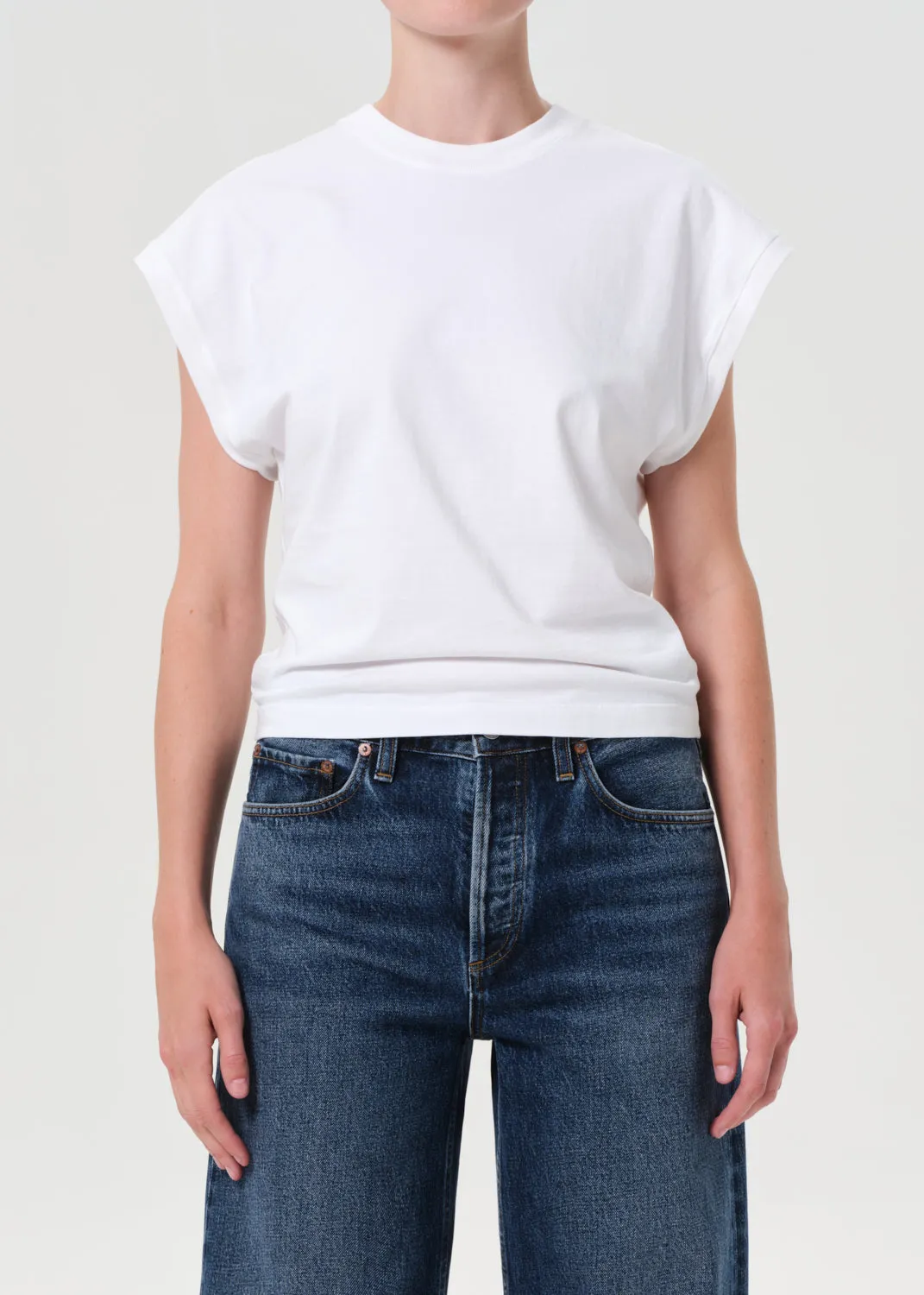Meg Tee in White sold by Agolde