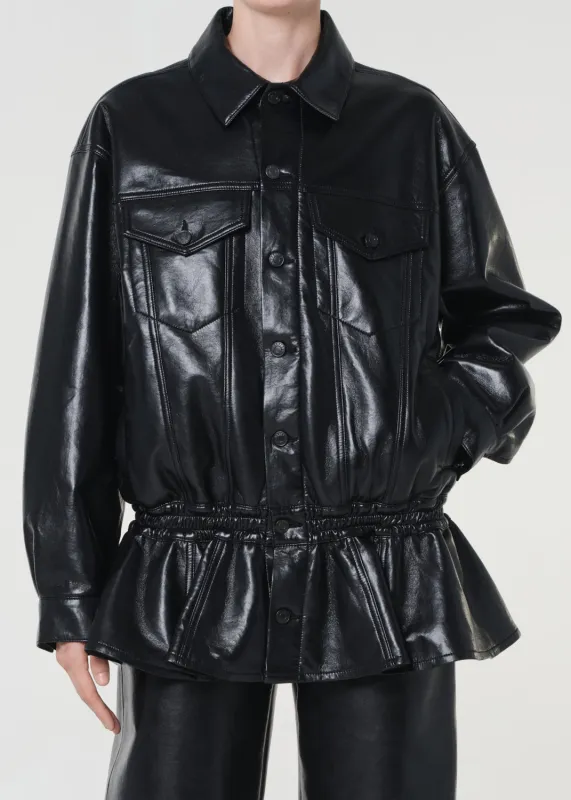 Rubik Jacket (Recycled Leather) in Detox sold by Agolde