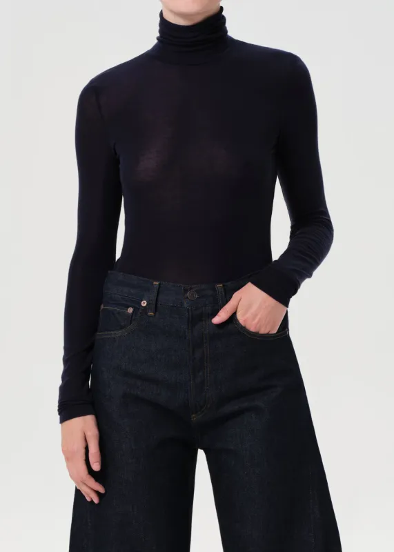 Pascale Turtleneck in Navy sold by Agolde