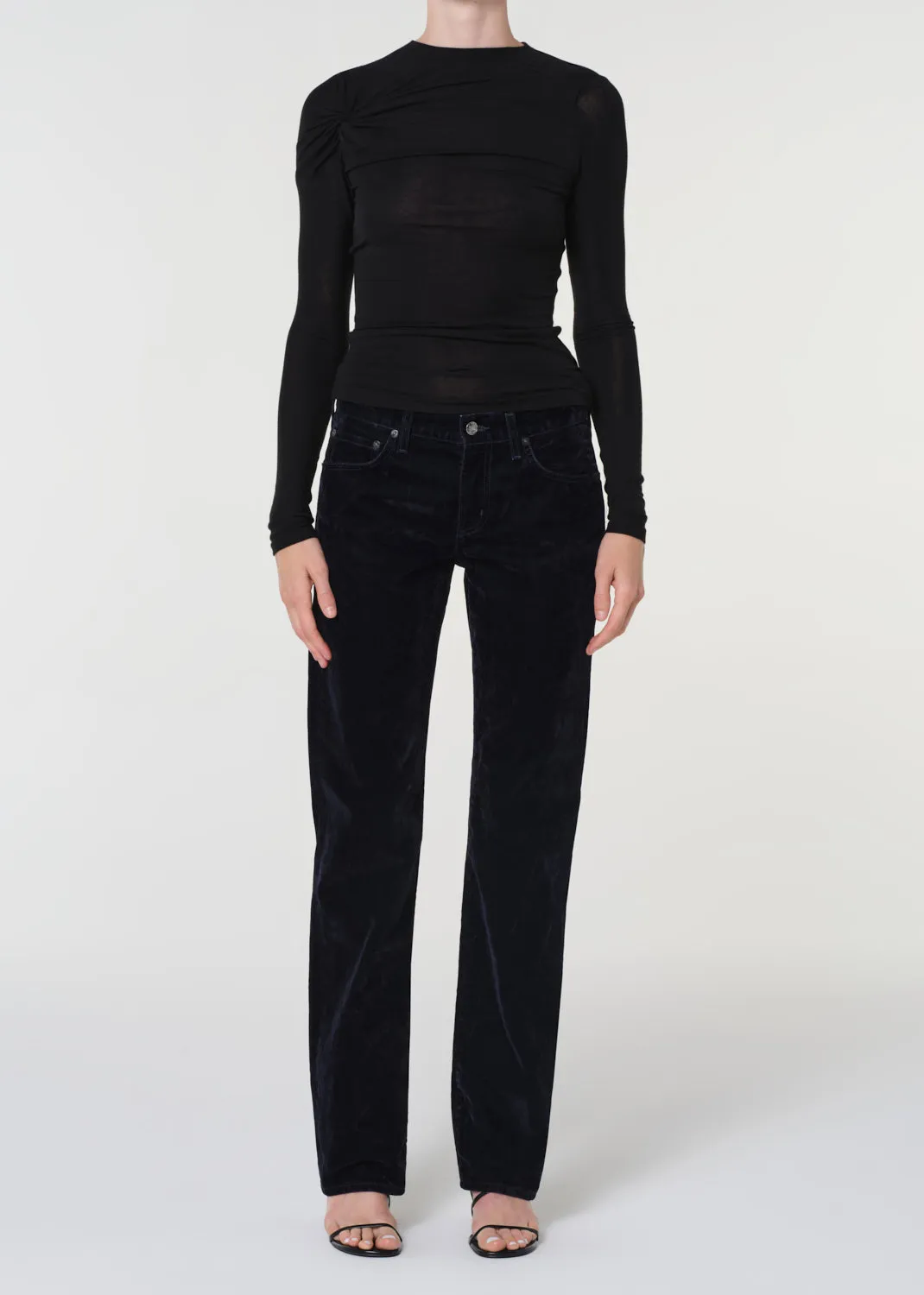 Low Rise Slim (Velvet) in Blue Crush sold by Agolde