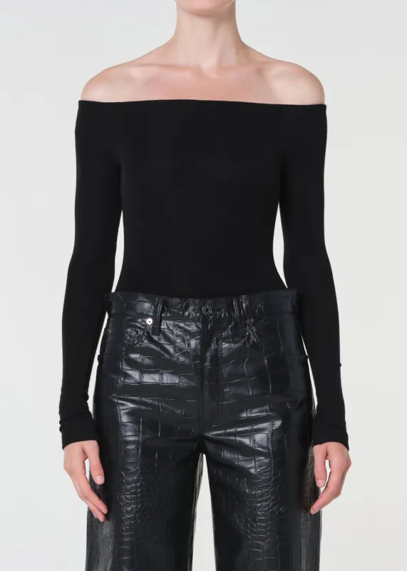 Maren Bodysuit in Black sold by Agolde