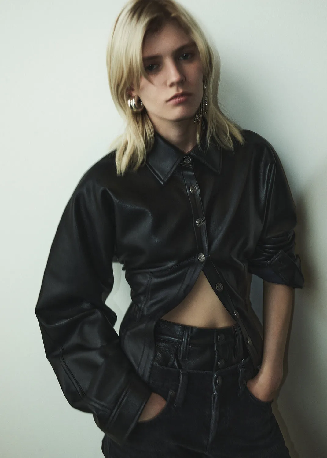 Devon Shirt (Recycled Leather) in Detox sold by Agolde product image thumbnail 2