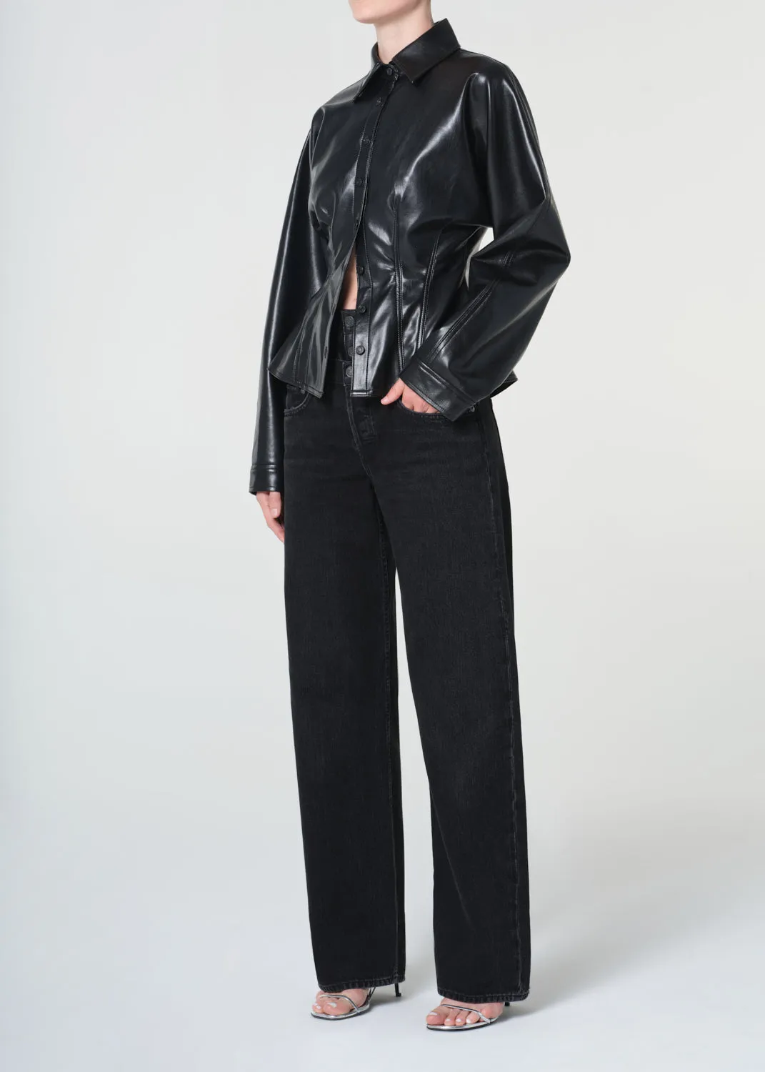 Devon Shirt (Recycled Leather) in Detox sold by Agolde product image thumbnail 5