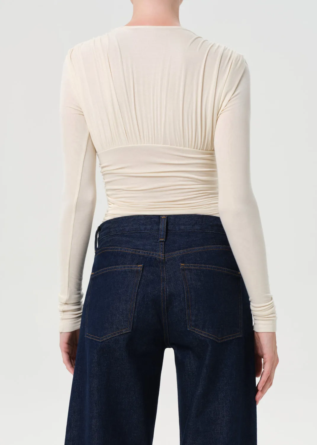 Abbi Bodysuit in Oat Milk sold by Agolde product image thumbnail 2