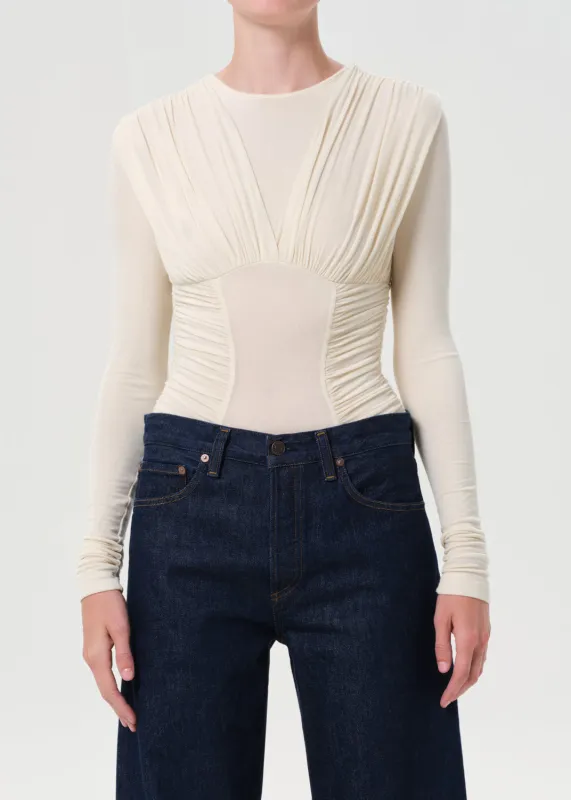 Abbi Bodysuit in Oat Milk sold by Agolde