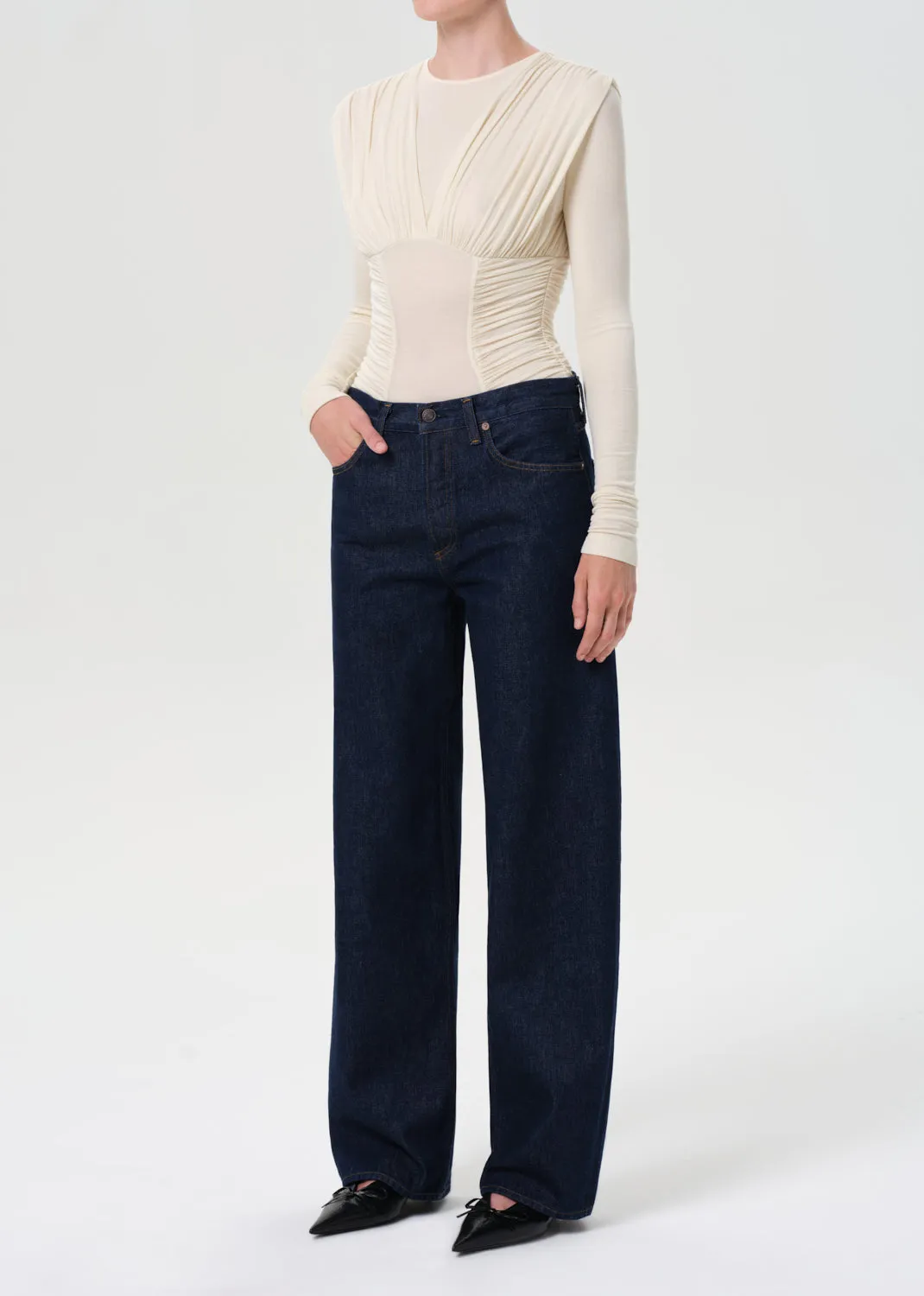 Abbi Bodysuit in Oat Milk sold by Agolde product image thumbnail 4