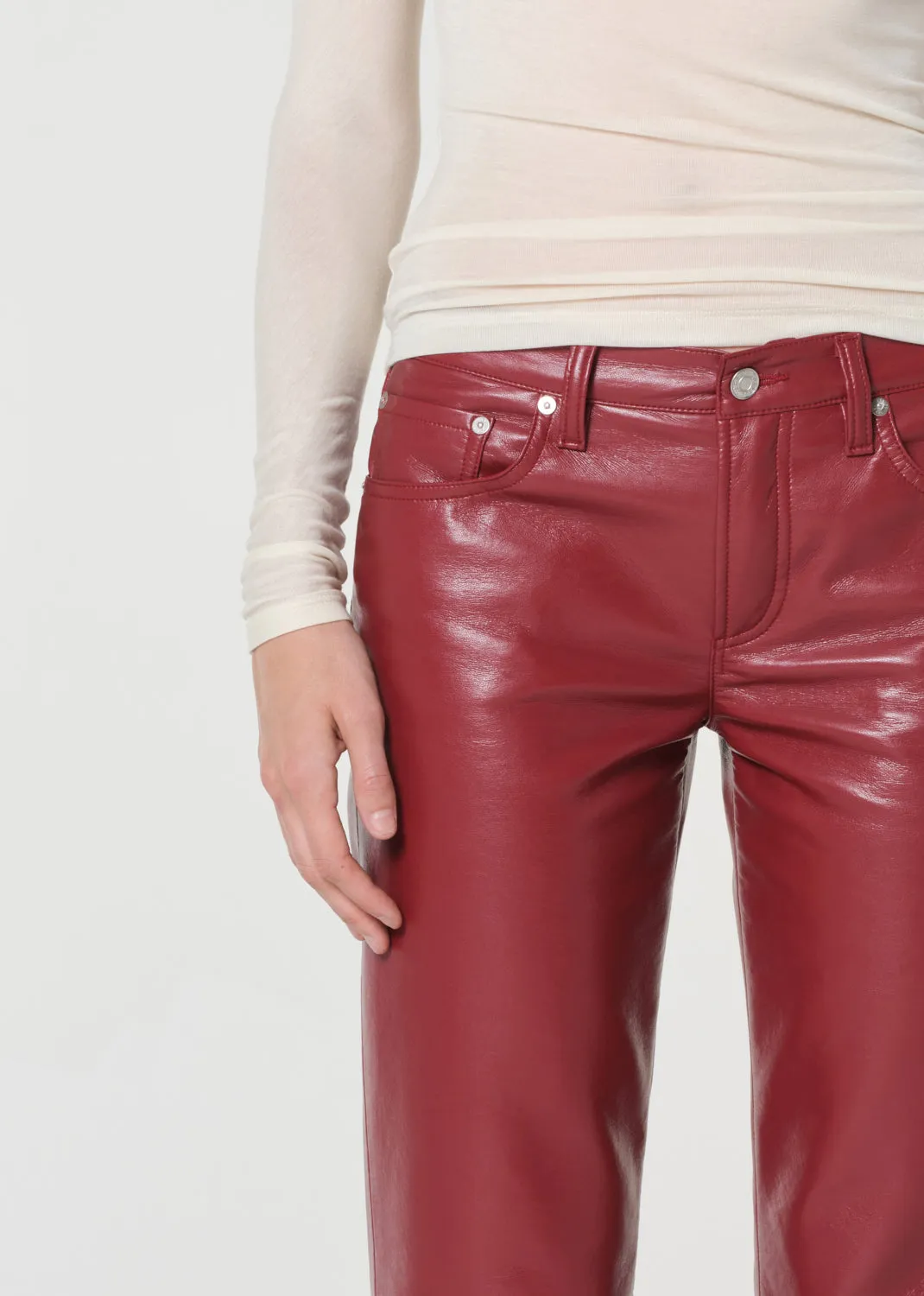 Low Rise Slim (Recycled Leather) in Brick sold by Agolde product image thumbnail 4