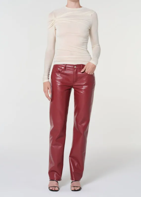 Low Rise Slim (Recycled Leather) in Brick sold by Agolde