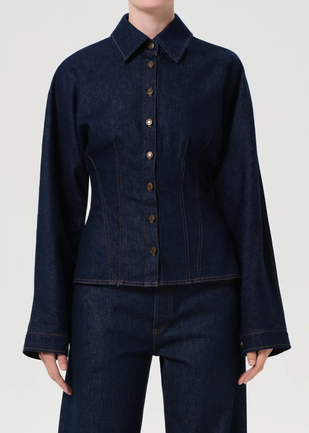 Devon Shirt (Weightless) in Rinse sold by Agolde