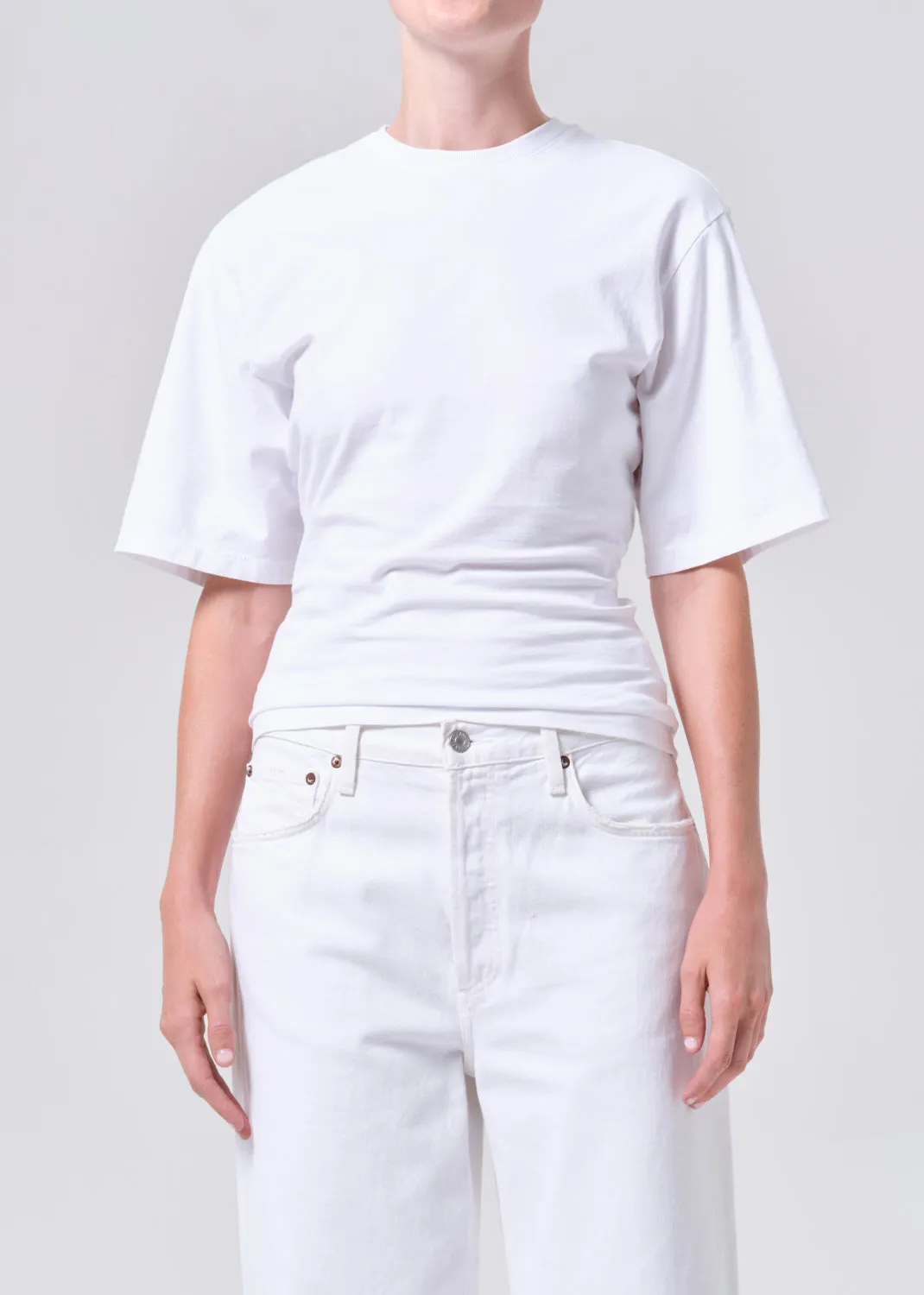 Storey Tee in White sold by Agolde