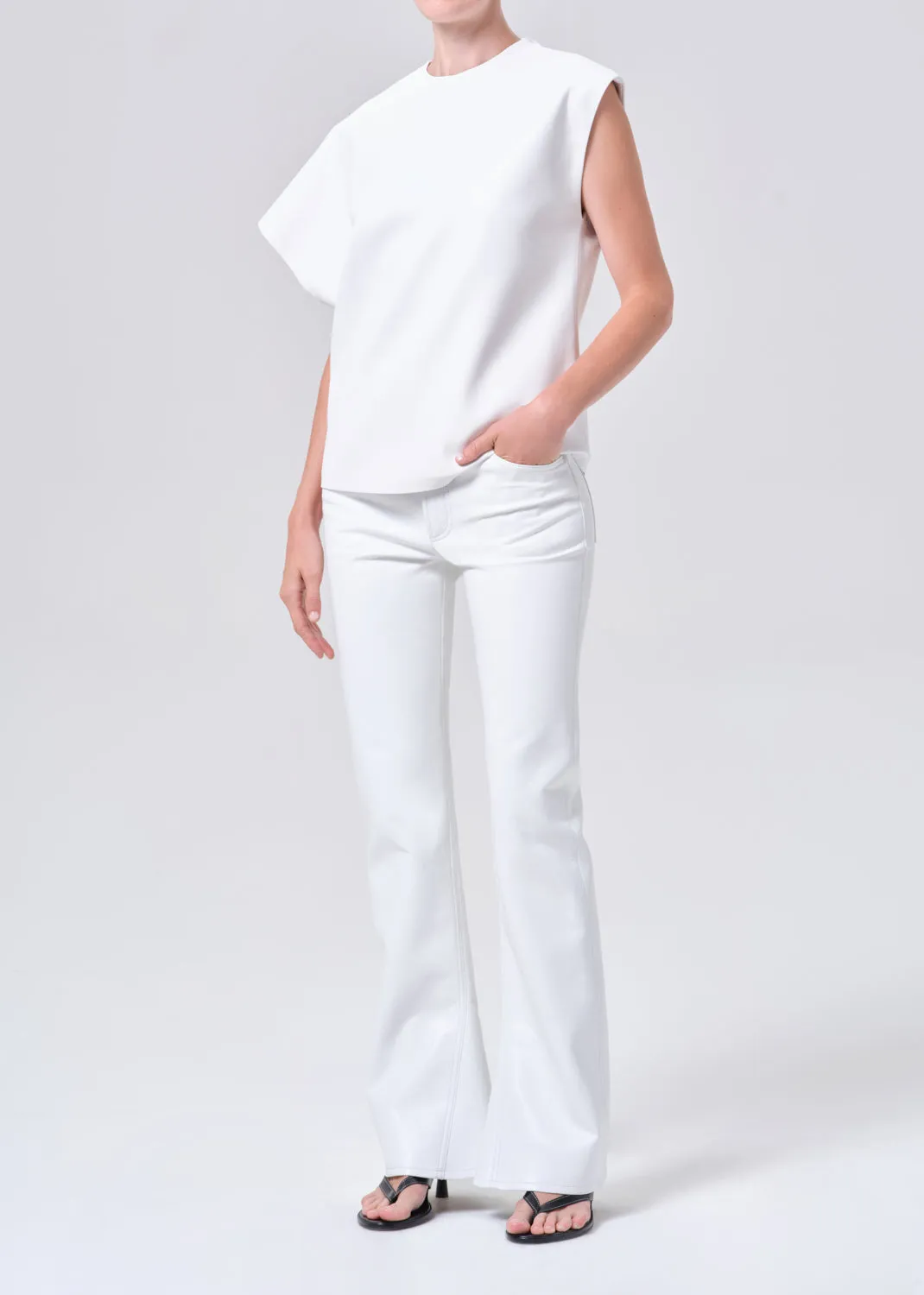 Corrine Tee (Vegan Leather) in Collagen sold by Agolde product image thumbnail 4