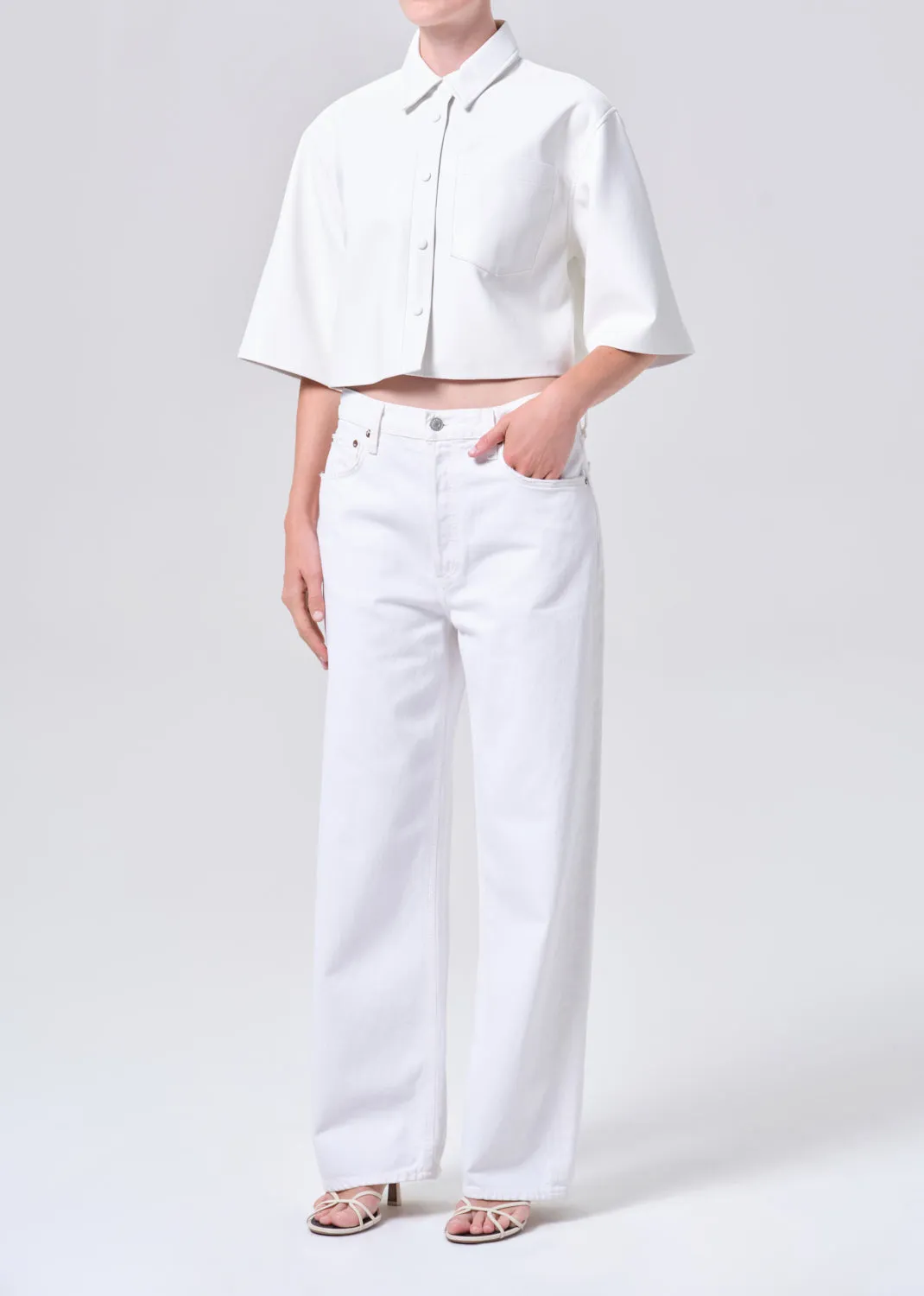 Tomine Shirt (Vegan Leather) in Collagen sold by Agolde product image thumbnail 4