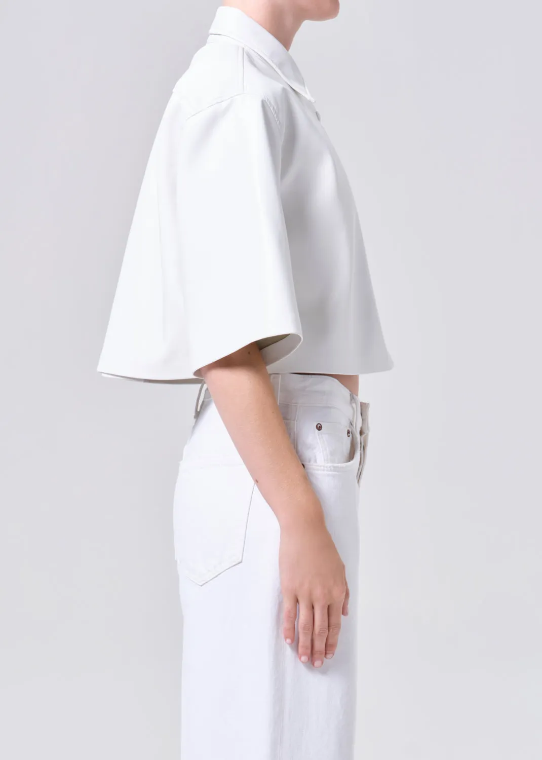 Tomine Shirt (Vegan Leather) in Collagen sold by Agolde product image thumbnail 3