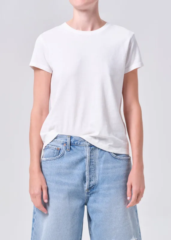 Long Line Adine Tee in White Ash sold by Agolde
