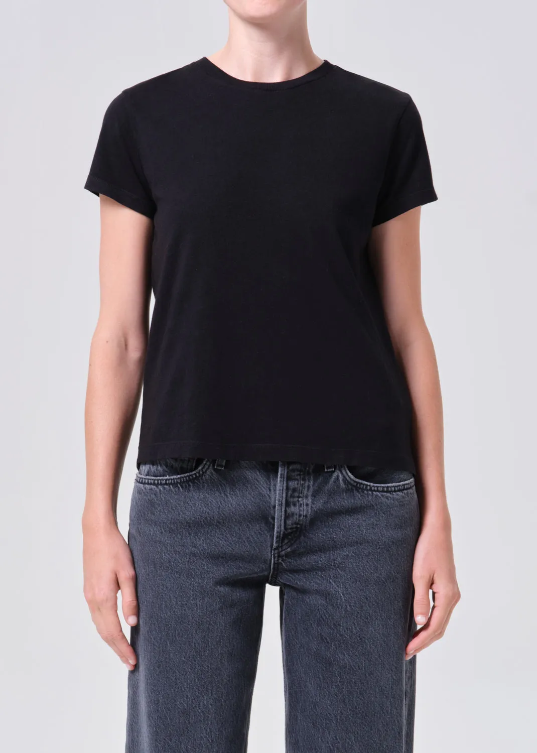 Long Line Adine Tee in Black sold by Agolde