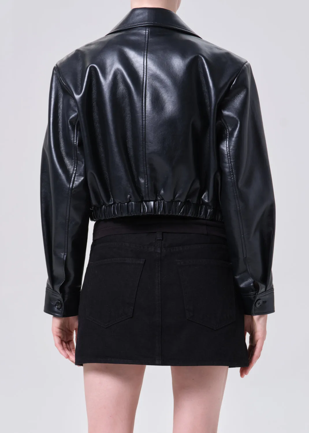 Nahla Cropped Jacket (Recycled Leather) in Detox sold by Agolde product image thumbnail 2