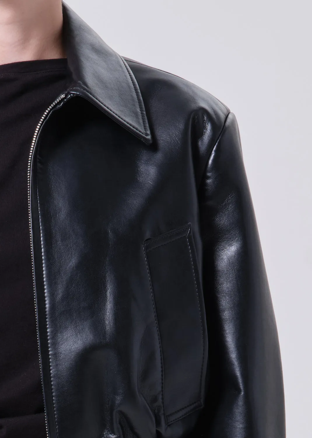 Nahla Cropped Jacket (Recycled Leather) in Detox sold by Agolde product image thumbnail 5