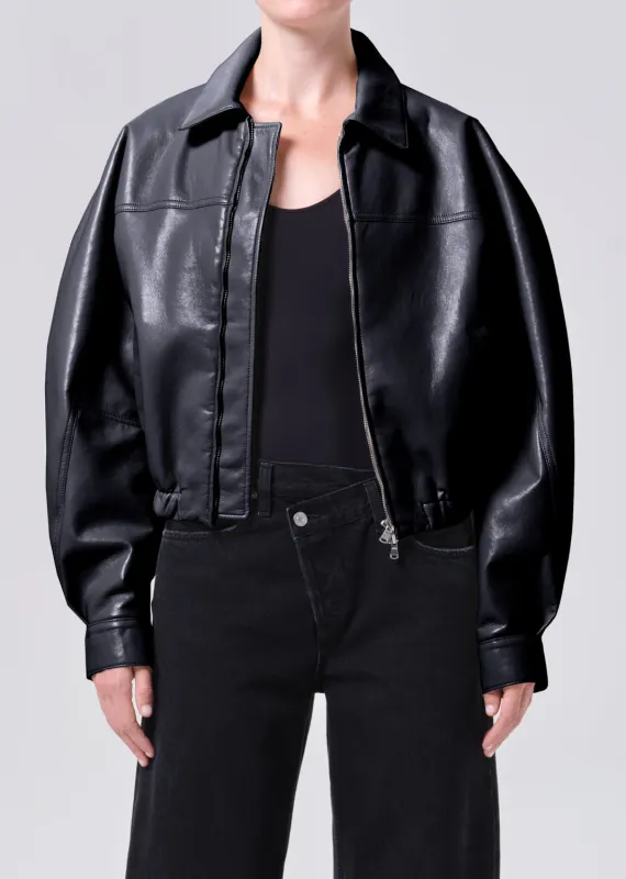 Dixon Bomber (Recycled Leather) in Detox made by Agolde