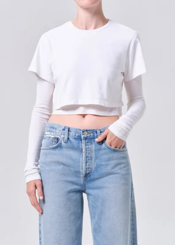 Romily Tee in White Ash sold by Agolde