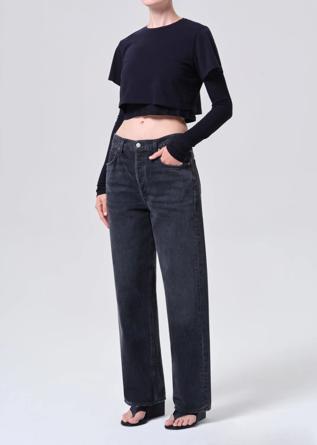 Romily Tee in Blackened Navy sold by Agolde product image thumbnail 4