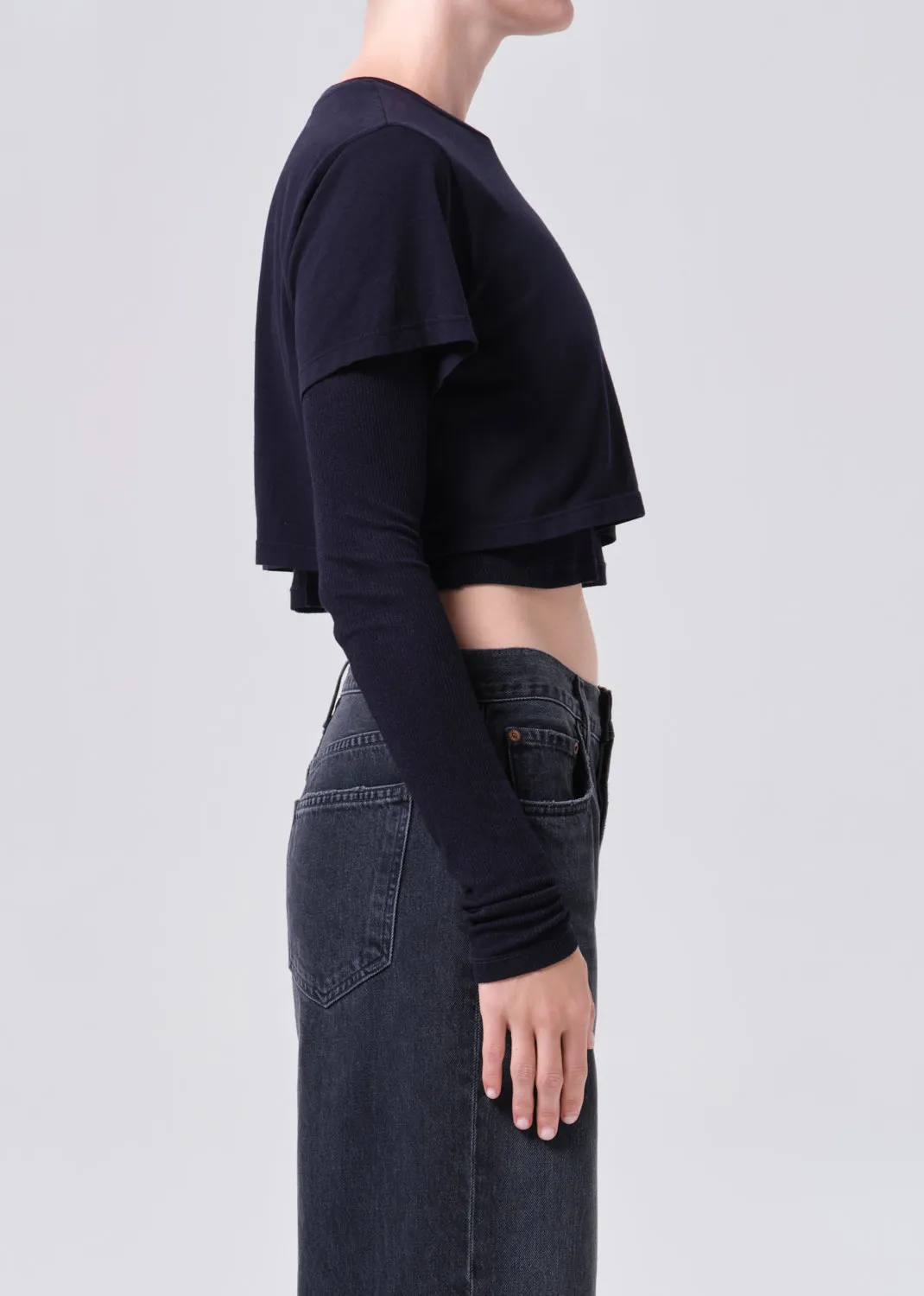 Romily Tee in Blackened Navy sold by Agolde product image thumbnail 3