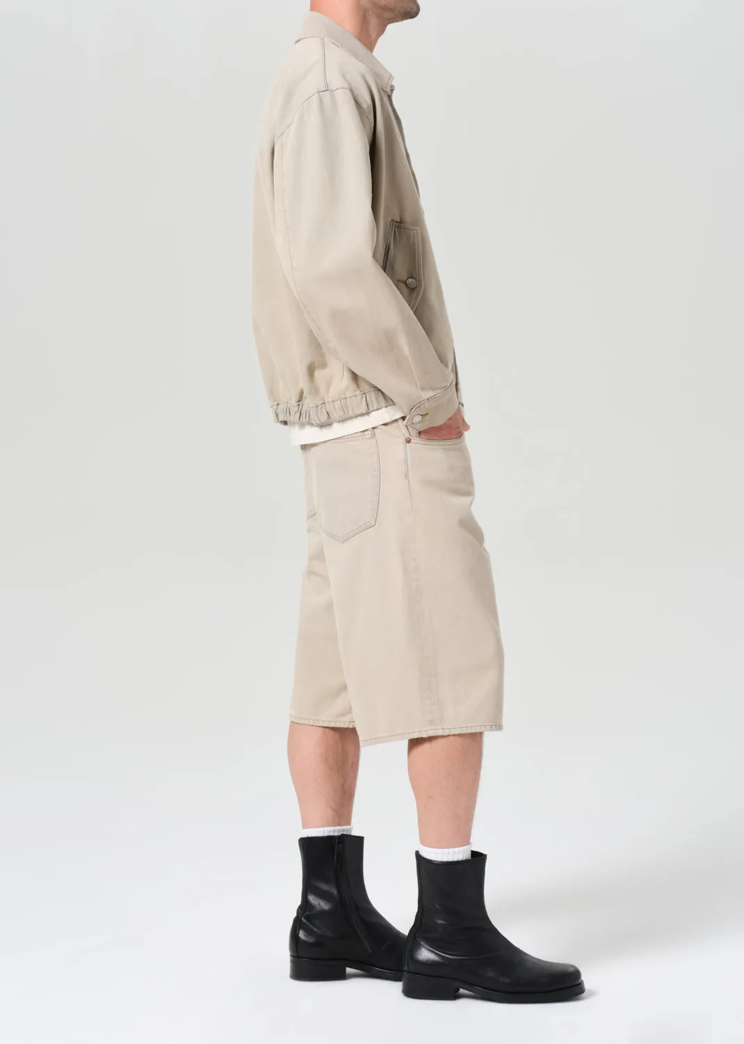 Fusion Skater Short in Burnished Khaki sold by Agolde product image thumbnail 5