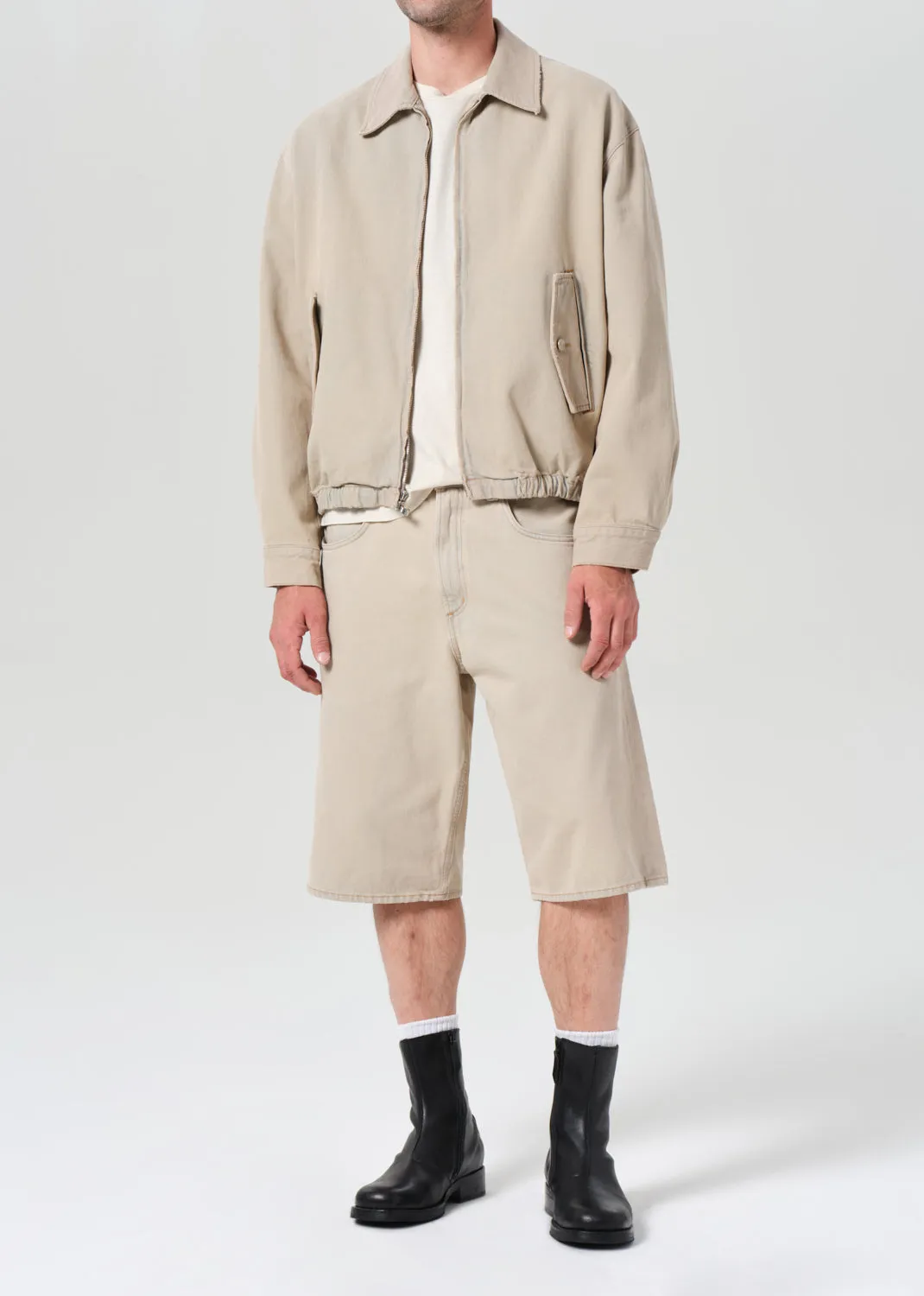 Fusion Skater Short in Burnished Khaki sold by Agolde product image thumbnail 3