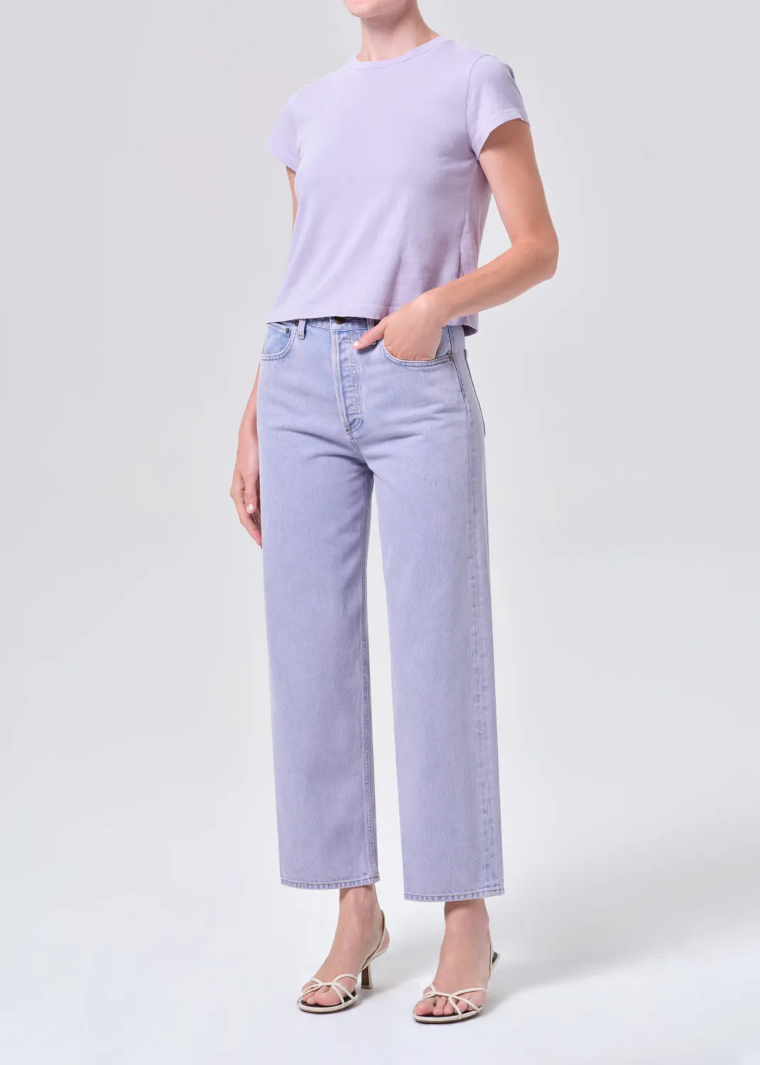 Adine Shrunken Tee in Lilac sold by Agolde product image thumbnail 4