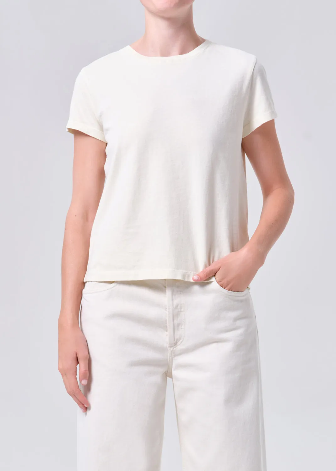 Long Line Adine Tee in Blonde sold by Agolde