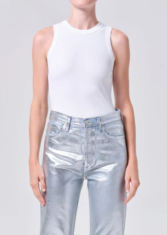 Leigh Tank in White made by Agolde