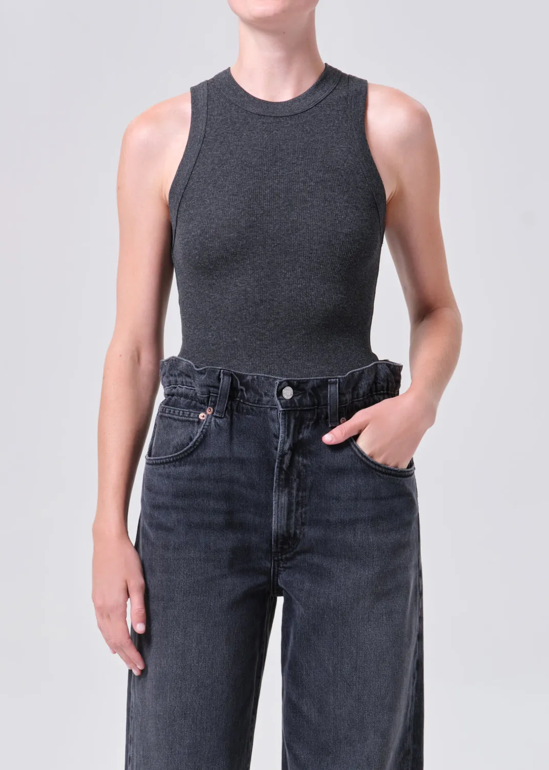 Leigh Tank in Charcoal Heather sold by Agolde