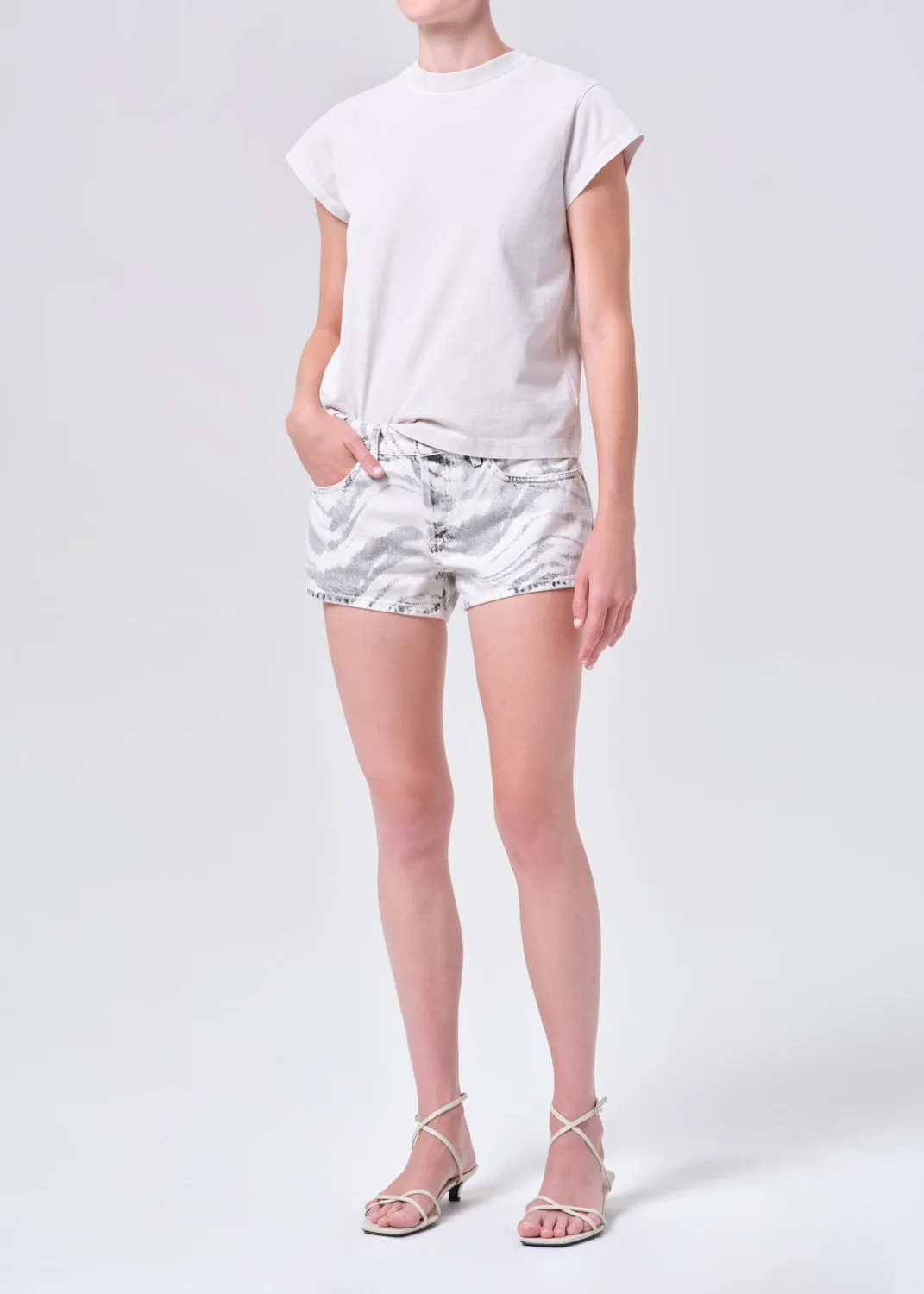 Bryce Cap Sleeve Tee in Bone sold by Agolde product image thumbnail 4