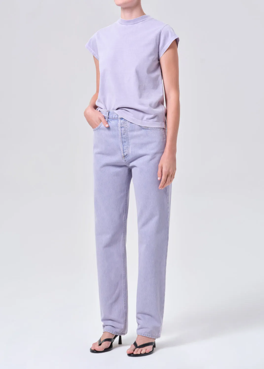 Bryce Cap Sleeve Tee in Acid Lilac sold by Agolde product image thumbnail 4