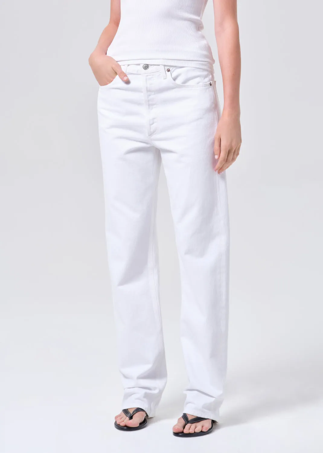 90's Mid Rise Straight 32" in Marshmallow sold by Agolde product image thumbnail 4