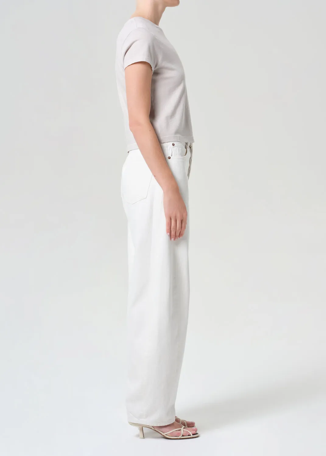 Luna High Rise Pieced Taper in Chalk White sold by Agolde product image thumbnail 3