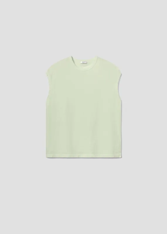 Leonard Sleeveless Tee in Mint Cream made by Agolde