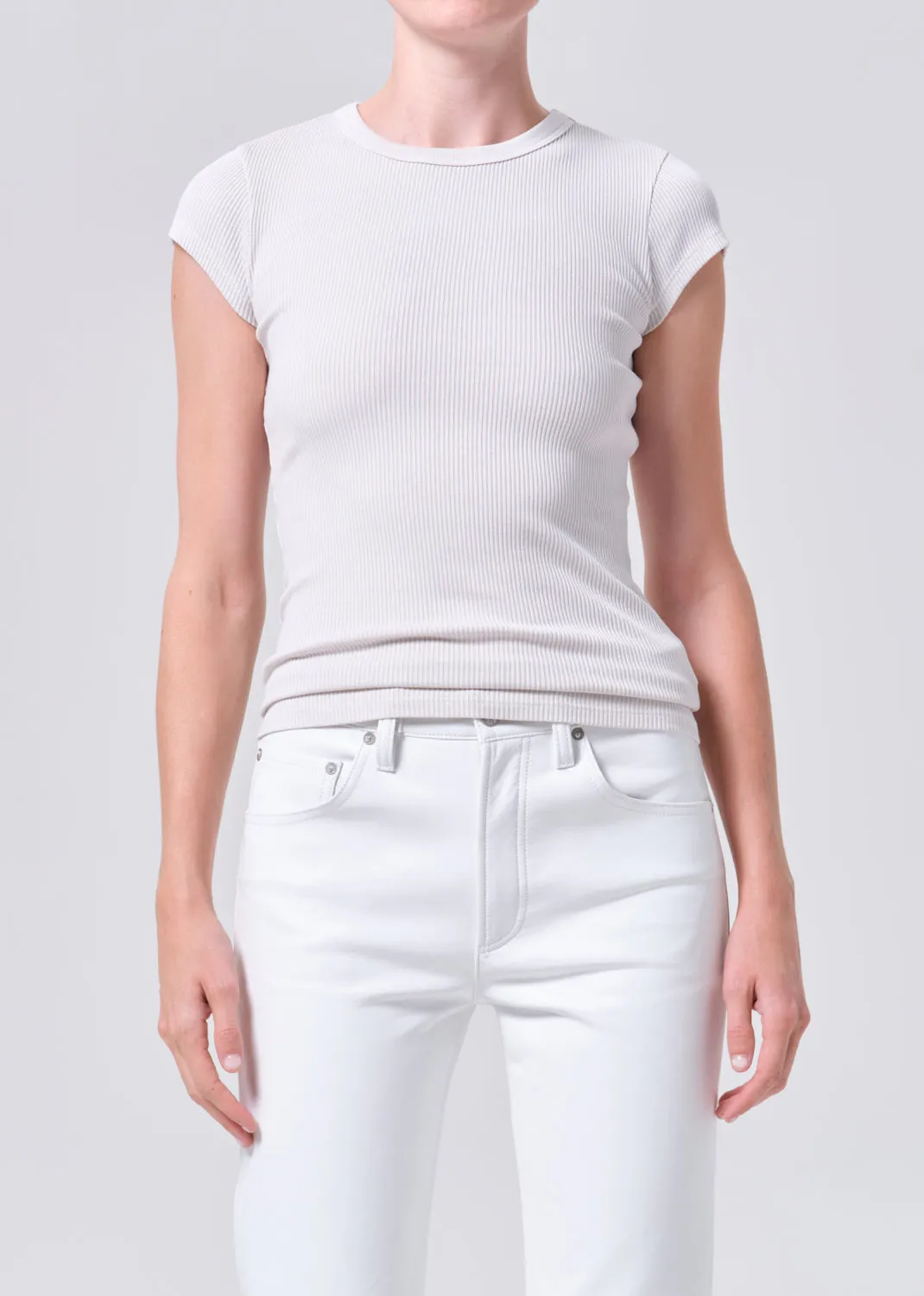Edison Tee in Bone sold by Agolde